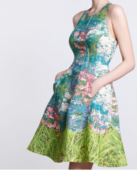 Tracy Reese Dresses & Skirts - Tracy Reese Anthropologie Silk Monet Inspired Floral Pink Blue Green Dress $349
